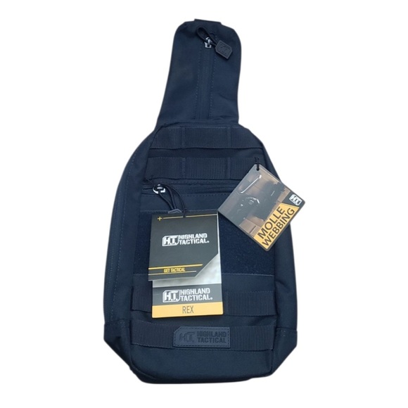 NWT Highland Tactical Rex EDC Crossbody Sling Bag Molle Webbing - Picture 7 of 8